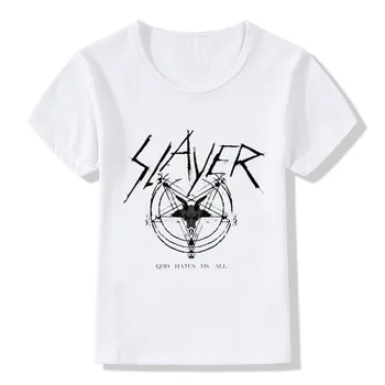 Børn Speed Metal Slayer Print T-Shirts, Børn Sommer Toppe Piger Drenge Cool kortærmet T-shirt Afslappet Rock Baby Tøj,ooo516