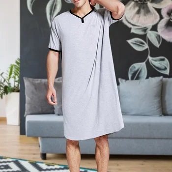 Hot salg tynd lang t-shirt, løse korte ærmer pyjamas til mænd casual hjem bære nye casual løs hjem tøj til mænd og kvinder, kan vi