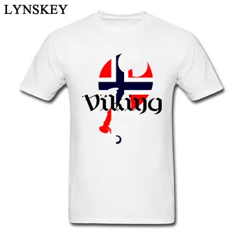 Norske Nordiske Norge Norge Flag Mænd Enkel Style T-shirts, Casual Bomuld Toppe Tee Korte Ærmer Crewneck Bomuld Streetwear