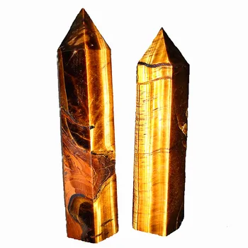 Natursten tower Tiger eye crystal wand punkt feng shui chakra kvarts krystaller point og healing krystal sten