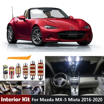 8stk Led Pærer Canbus Led Interiør Lys Kit Til Mazda MX-5 Miata 2016 2017 2018 2019 2020 Kuffert Nummerplade Lys