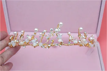 Brude Smykker Sæt Rhinestone Krystal Guld Tiara Sølv Krone Øreringe til Bryllup Halskæde Sæt Tilbehør Bride Luxury Smykker