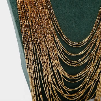 Amorita boutique Lang og overdrevet tyk multi-lag metal halskæde