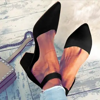 Kvinder pumper blok sexet hæle sandaler med spænde strop, spids tå damer sko stor størrelse chaussure femme shoes mujer