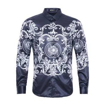 Fanzhuan Nye Gratis Fragt mænds mand 2018 mode afslappet langærmet tynd trykt personlighed Barok stil shirt 812057