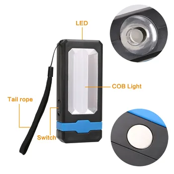 Nye 2LED Solar Powered USB-Genopladelig Lommelygte Camping Lantern Arbejde Lys Bærbare Telefon Opladning Lampe