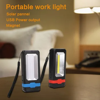 Nye 2LED Solar Powered USB-Genopladelig Lommelygte Camping Lantern Arbejde Lys Bærbare Telefon Opladning Lampe