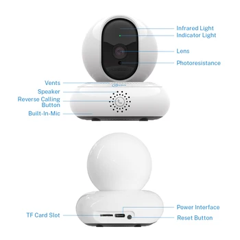 Movols 1080P Trådløse Wifi-Baby-Monitor 2MP 4X Digital Zoom IP Sikkerhed Kamera Auto Tracking Night Vision Kamera Overvågning