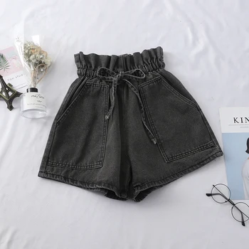 Smlinan Spring Summer Harajuku Streetwear Vintage Denim Shorts Kvinder Mode Korea Højtaljede Sexede Jeans Mini Hotpants Kort