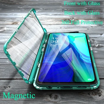Magnetisk cover OPPO Reno 10X 2 Z ACE dobbelt-sidet Glas Zloiforex X2 Pro X XT Q 3 5 Pro A9 K5 K3 F11 R17 Pro R15X A7X A5, A9, A11 Sag
