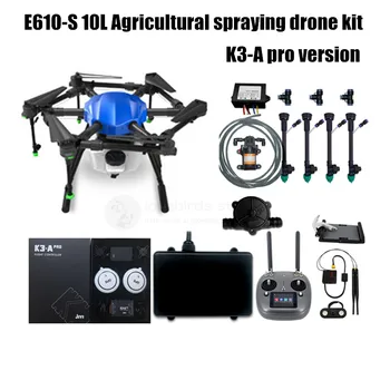 EFT E610S 10L Landbrug 6-Akset Spray Drone Kit Usamlet Vandtæt Ramme JIYI K3-En pro / K++ Radarer SIYI VD32 E610 Opgradering
