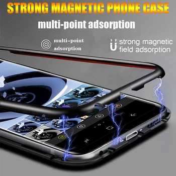 360 Magnetiske Adsorption Metal Case Til iPhone 12 Mini-11 Pro X XS Antal XR 8 7 6'ere Plus Dobbelt-Sidet Glas Cover Til iPhone 12 Tilfælde
