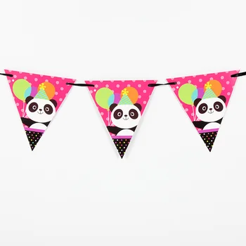 32pcs/masse Tegnefilm Panda Tema engangsservice Sæt Part Dekoration til Børn Fødselsdag Evnent festartikler