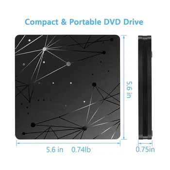 Eksterne DVD-Drev, USB 3,0 Bærbar CD-DVD-RW-Drevet Forfatter Brænder Optiske Afspiller Kompatibel For Windows 10 Bærbar Desktop iMacs