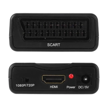 Zeadow SCART Til HDMI-Video Audio Fornemme Converter 1080P SCART-Indgang HDMI Adapter Til HIMLEN Blu-Ray-Afspiller, HDTV-DVD