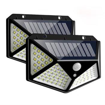 Solar Lys Udendørs 100/114 LED Trådløs bevægelsesføler Sikkerhed Lys Udenfor Væg Sconce Lampe Nat Lys for Froot Døren Værftet