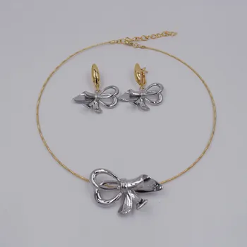 NY stil Ltaly 750 Guld farve Smykker Sæt Til Kvinder afrikanske perler smykker mode halskæde sæt øreringe smykker