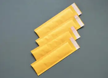 50stk Lang Bubble Taske Kraftpapir Emballage Taske Gul Boble Kuvert Mail Pen Pakning Stødsikkert Shipping Courier Tasker