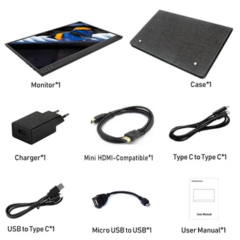 ZEUSLAP Bærbare lcd hd skærm 15.6 usb type c HDMI-kompatibel bærbar computer,telefon,xbox,skifte og ps4 bærbare lcd-gaming skærm