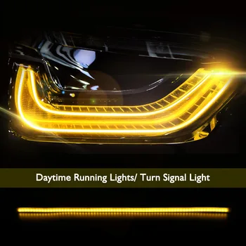 2x Ultrafine 30cm 45cm 60cm DRL Fleksibel LED-Rør Style AUTO DRL-Blå/Hvid /Gul blinklyset Bremse Kørelys Rør