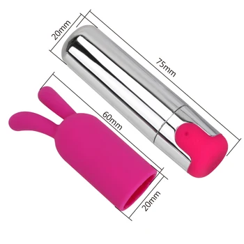 IKOKY Mini Bullet Vibrator med Kanin Cap G-spot Massager 10 Hastigheder USB-Genopladelige Sex Legetøj til Kvinder Klitoris Stimulator