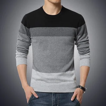 Casual mænds sweater O-hals stribet slim-fit sweater 2020 efteråret mænds sweater, pullover mænd
