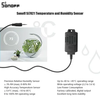 Sonoff Sensor Si7021 Temperatur Luftfugtighed Sensor Probe Høj Nøjagtighed Skærm Modul til Sonoff TH10 og Sonoff TH16