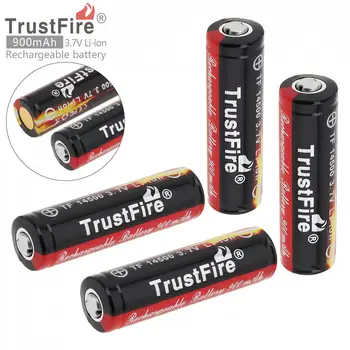 4 PiecesTrstFire 14500 Batteri 3,7 V ICR14500 900Mah Li-ion 14500 Genopladeligt Batteri Batterier med PCB Beskyttet yrelsen