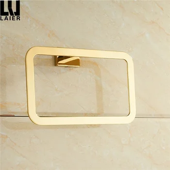 Guld Håndklæde Ring krom tilbehør til Badeværelset Dekoration Elegant firkantet stil