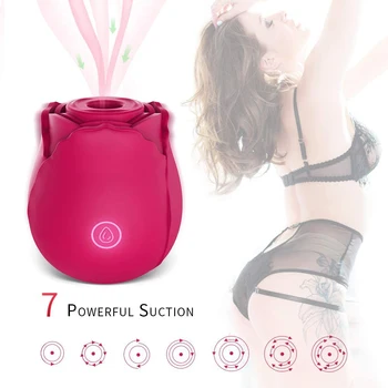 Rose Form Skeden Sugende Vibrator Intime God Nipple Sucker Mundtlig Slikning Klitoris Stimulation Kraftfulde Sex Legetøj til Kvinder