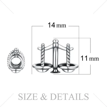 JewelryPalace Held Libra 925 Sterling Sølv Perler Charms Sølv 925 Oprindelige Armbånd Sølv 925 oprindelige smykkefremstilling