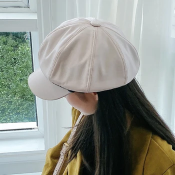 S-maqiao Efterår og Vinter Ottekantede Cap Kvinder Beret Mode Retro Visir 2020 Ny Kunstner Hat