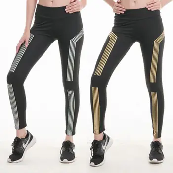 Trænings-og Leggings Kvinder Stribe Leggings Bukser 2018 Nye Casual Reflekterende Trykt Træning Trænings-og Stræk-Lange Bukser S-XL