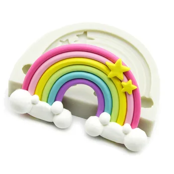 Rainbow Cloud Silikone Formen Fondant Kage Udsmykning Værktøjer 3D Chokolade, Bage Ler Harpiks Sukker, Slik Sculpey K293