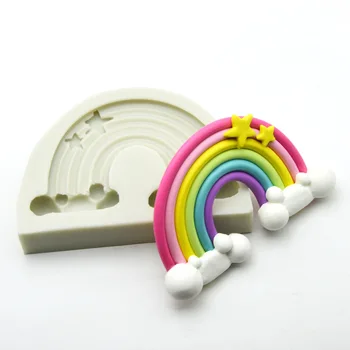 Rainbow Cloud Silikone Formen Fondant Kage Udsmykning Værktøjer 3D Chokolade, Bage Ler Harpiks Sukker, Slik Sculpey K293