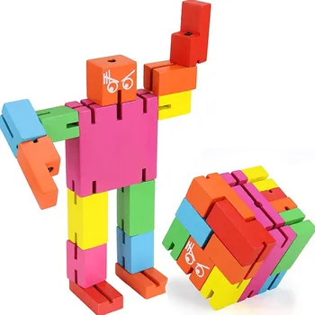 1stk 10cm cube stå 17cm træ Bøg Tegning Cubebot blok Tal dukke Mini modbydelige karakter toy playbot model Fotograf d11