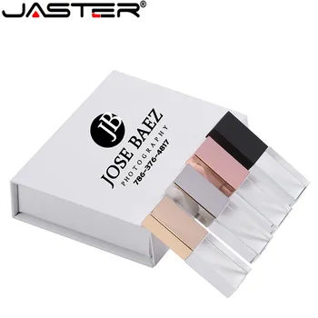 JASTER Nye Brugerdefinerede LOGO Crystal Usb 2.0 Hukommelse, Flash-Drev med gaveæske 2GB 4GB 8GB 16GB 32GB, 64GB(Over 10stk Gratis Logo)