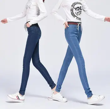 Nye Forårs Jeans Kvinder Elastisk Talje Slank Høj Talje Jeans Kvinder ' s Tøj Blyant Bukser bukser, Slim fit Bukser