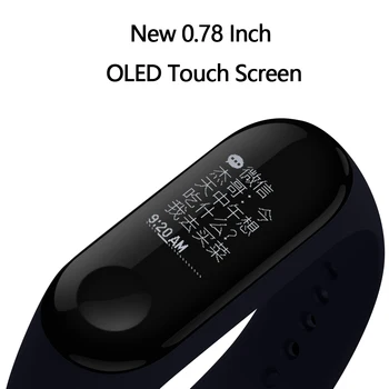Den globale Version Origina Xiaomi Mi Band 3 Miband 3 Smart Tracker Band Instant Message 5ATM Vandtæt OLED Touch-Skærm