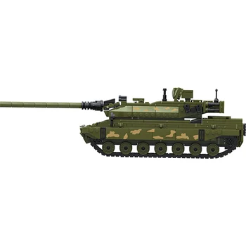 Militær-serien WWII tyske Leopard 2 kampvognen, Soldat våben DIY Model byggesten Mursten Legetøj Gaver