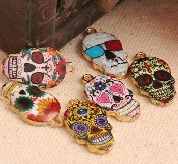 (30stk) Calavera Udvides Dingle Charms Sukkerholdige-sød finurlig kraniet fejre Mexicanske Day of the Dead Vedhæng Smykker DIY