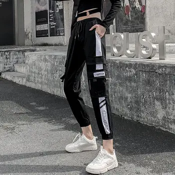 Mode kvinde bukser kvinder fragt høj talje bukser, løse bukser kvindelige joggere sweatpants streetwear