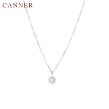 925 Sterling Sølv Kæde halskæder for Kvinder Minimalistisk Anis Stjerne Guld Sølv farve Zircon Halskæde Mode Smykker