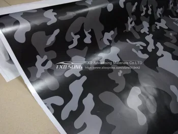 10/20/30/40/50/60X152CM/MEGET God Sort hvid Grå Camo Vinyl klistermærke Bil Styling Camouflage Wrap Camo Vinyl Bil Wrap