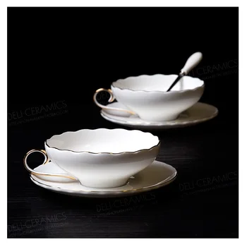 Europæisk Stil Luksus Lotus Britisk Te, Kaffe Kop, Underkop Sæt 184ml For Hus Bruger eller Virksomhed Gave Venner' til Stede