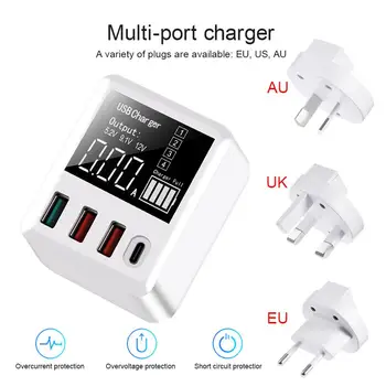 USB Oplader EU/US/UK/AU-Stik Hurtig Oplader til Hurtig Opladning 3.0 4-Port Hurtig Oplader Til iPhone, Samsung Xiaomi Huawei Adapter