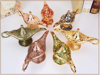 10 Farve Aladdins Magiske Lampe Retro Hjem Dekoration Traditionelle Hule Ud Eventyr, Der Ønsker Genie Te Pot Håndværk Deco -