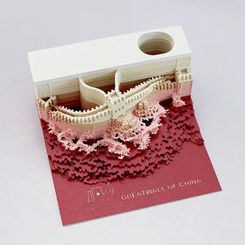 DIY-Paper Art Bygning Omoshiroi Blok D Memo Puder Papir kunstbygning Japans Stereoskopisk Sticky Note Valentins Dag Gaver