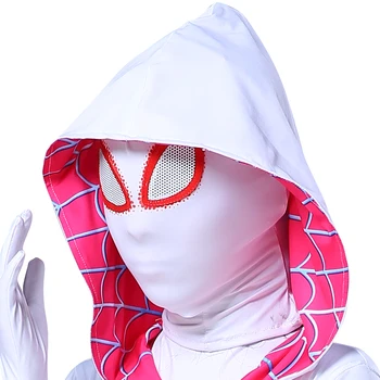 Halloween Gwen Pige Stacy Cosplay Kostume 3D-Print Hat, Maske Venom Spandex Zentai Passer Børn, Voksne Kvinder Bodyer Kjole Op
