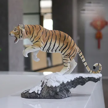 Mode Snow White Tiger Simulering Tiger Model Sibiriske Tiger Dekoration Husstand Håndværk Samleobjekter Figurer Figurer